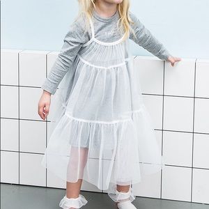 Girls 2 piece Mesh and cotton dress set